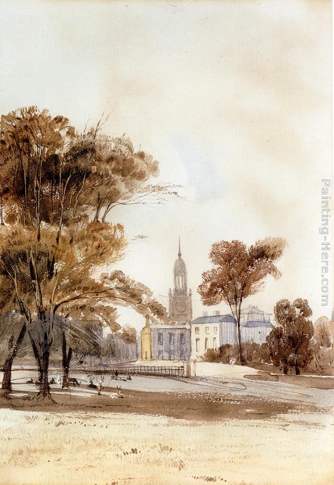 St Alphage Church From The Park, Greenwich painting - Thomas Shotter Boys St Alphage Church From The Park, Greenwich art painting